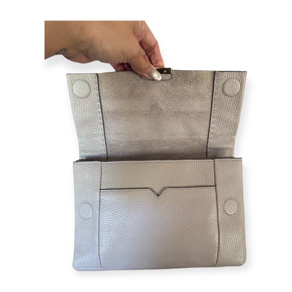 Ted Baker London Pebbled Leather Chain Shoulder Bag | Taupe - Picture 8 of 11